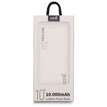 Bateria externa Universal Power Bank 10.000 mAh (2 x usb / 2.1A) COOL Couro Branco